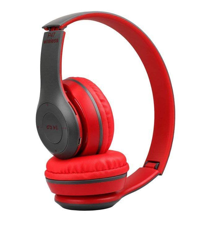 Wireless Headphones, P47 Bluetooth Foldable Headset with Microphone Support FM Radio TF for PC TV Smart Phones & Tablets Etc