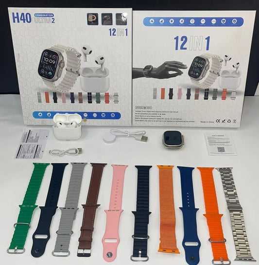 H40 (12-in-1) Ultra 2 Smart Watch with Airpods