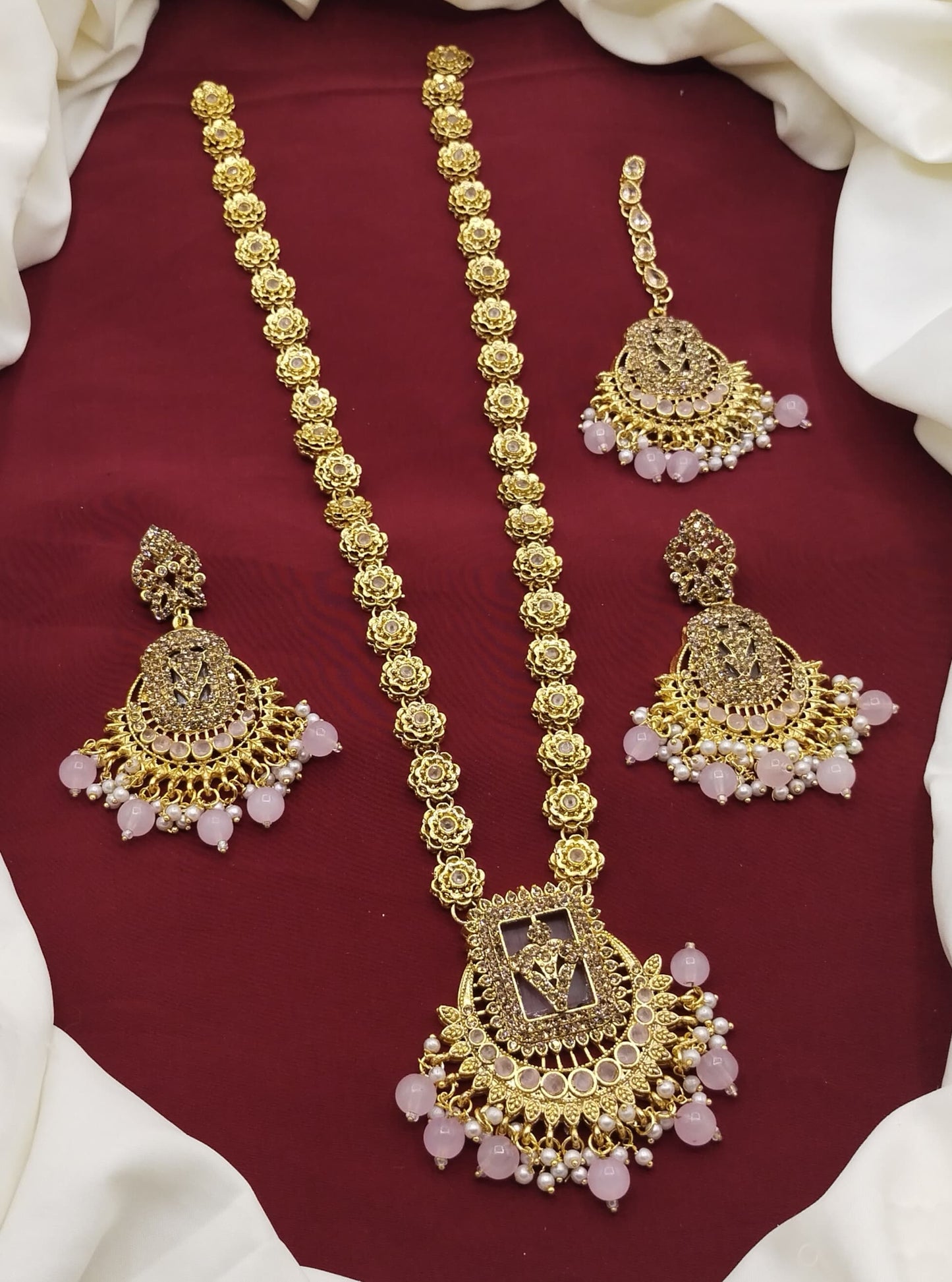 Beautiful New Design Fine Quality Mala Set With Teeka