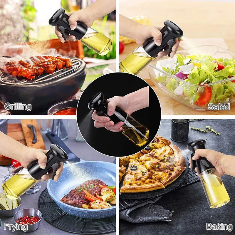 200ml Plastic Glass Kitchen Cooking Spray Bottle – BBQ Olive Oil Sprayer & Vinegar Spray Bottle