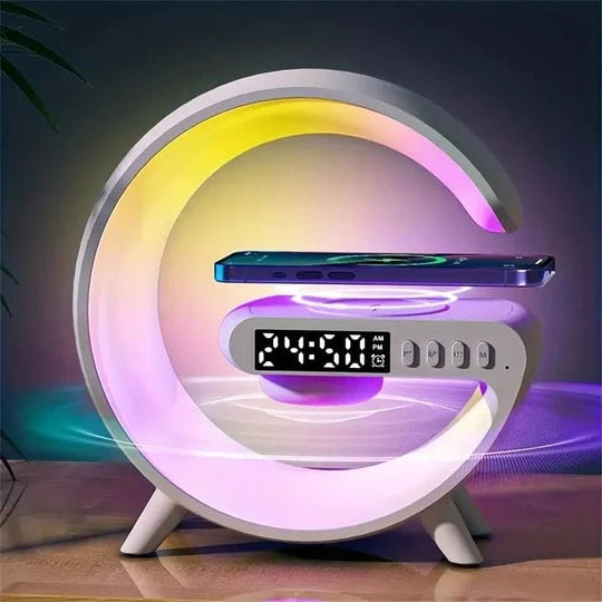 Mini Digital G Lamp, Multifunctional Wireless Charger Stand Alarm Clock Speaker, BT Speakers With Wireless Fast Charging, Mood Light Wireless Charger Lamp, LED Wireless Charging Speaker, Smart Intelligent LED Lamp, RGB Rhythm Smart Light Lamp